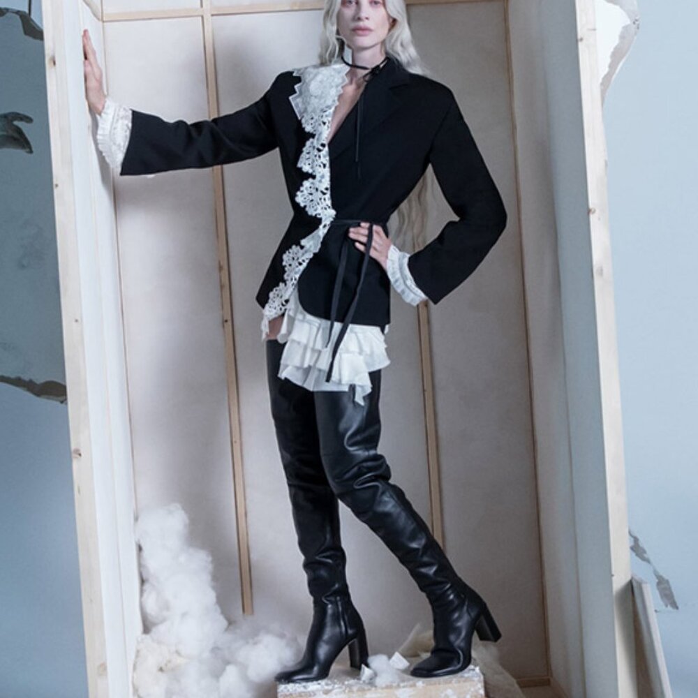 Zara Atelier Limited Edition Thigh High Leather Heeled Boots - Picture 4 of 8
